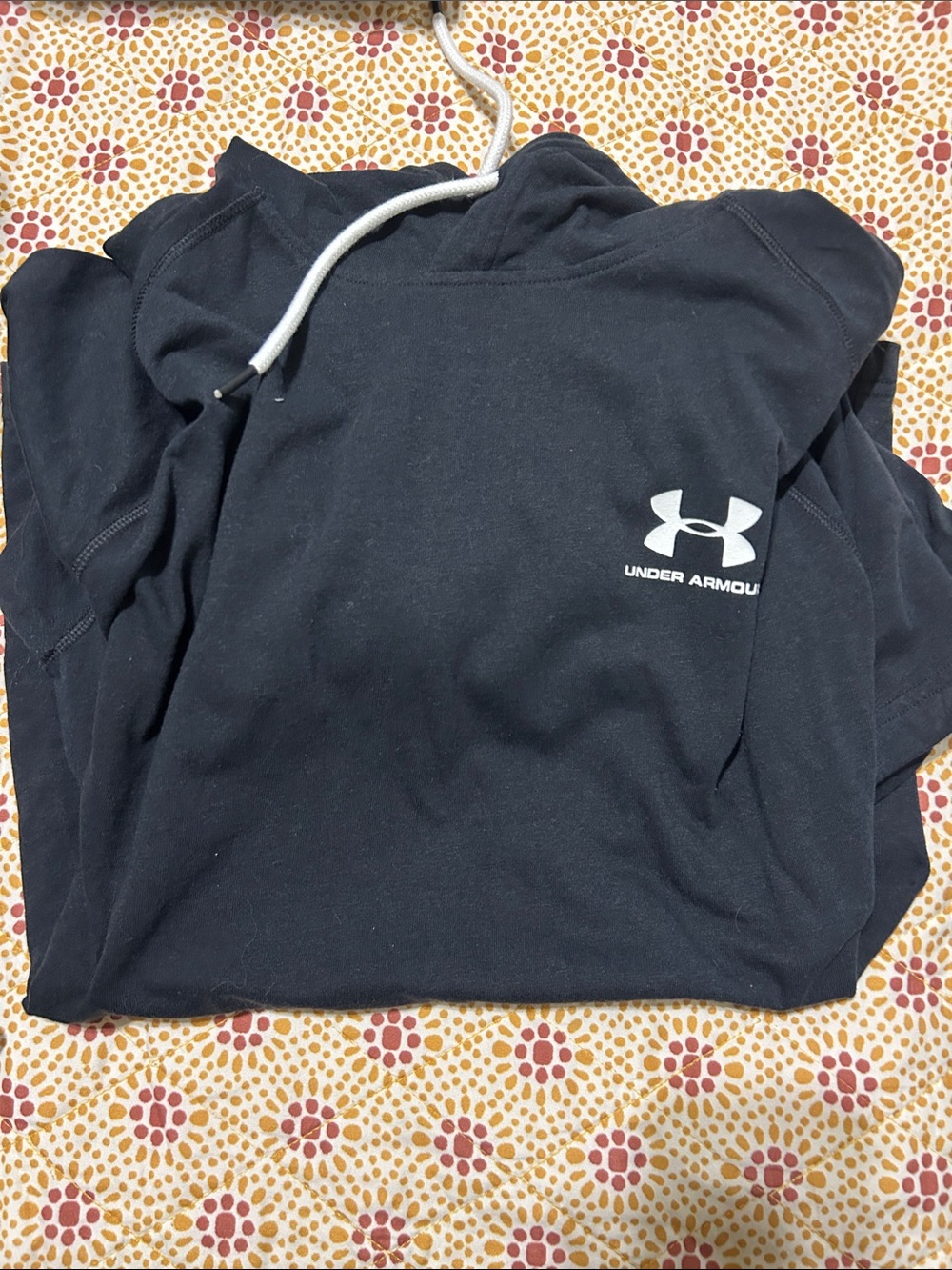 Under Armour Black Pullover Hoodie with White Logo